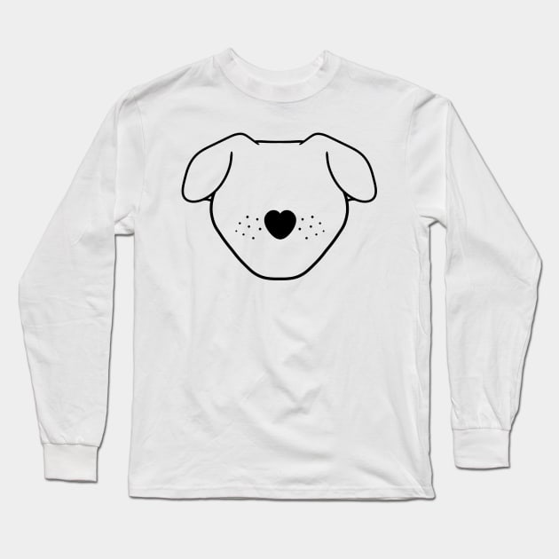 Dog Outline Long Sleeve T-Shirt by Saramation